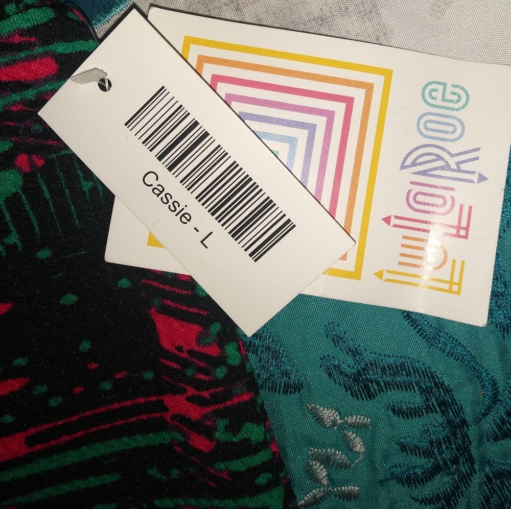 NWT LuLaRoe L Pink/Black Pencil Skirt